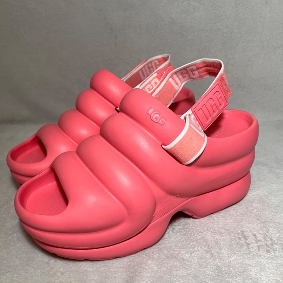 UGG  Women's Size 9 Platform Aww Yeah Strawberry Cream Slingback Sandals Shoes - Picture 7 of 8